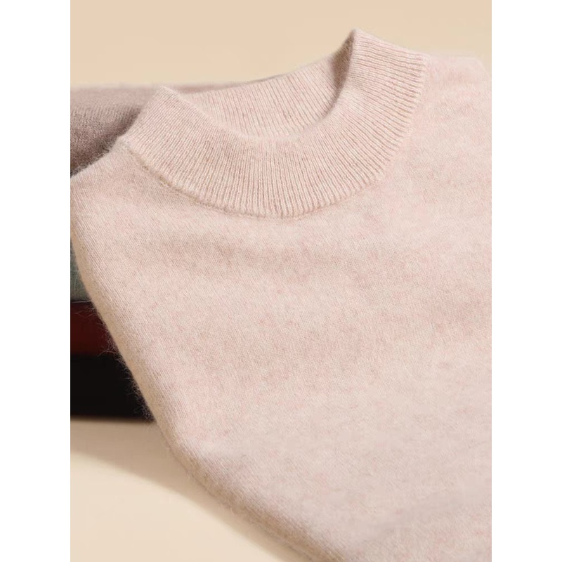 Lady Wool Cashmere Daily Wear Knitting Cropped Women Fashion Pullovers Sweater – Women Sweater High Neck and High Neck Women Sweater price