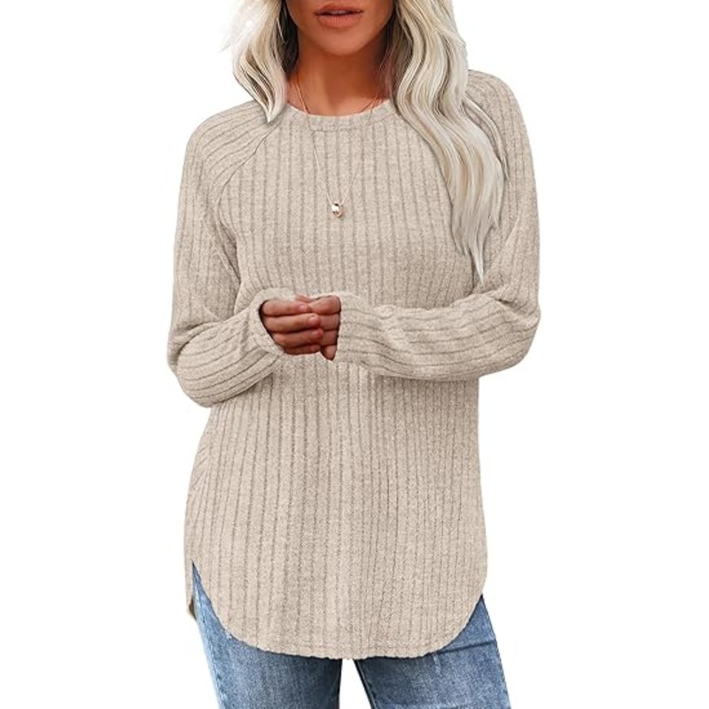 Long Sleeve Shirts for Women Tunic Tops Crew Neck Pullover Sweater – Crew Neck Pullover Sweater and Women Tunic Tops price