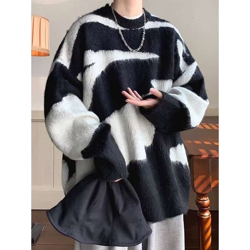 Men Color Block Wool Pattern Decorated Sweater Men Mohair Argyle Jacquard Sweater – Men Argyle Sweater and V Neck Pullover price
