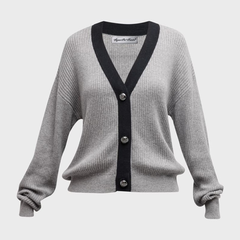 Patch Color Knitting Winter Deep V Neck Women Cardigan Ladys Wool Coat for Autumn. – Ladies Wool Coat and Woman Cardigan price