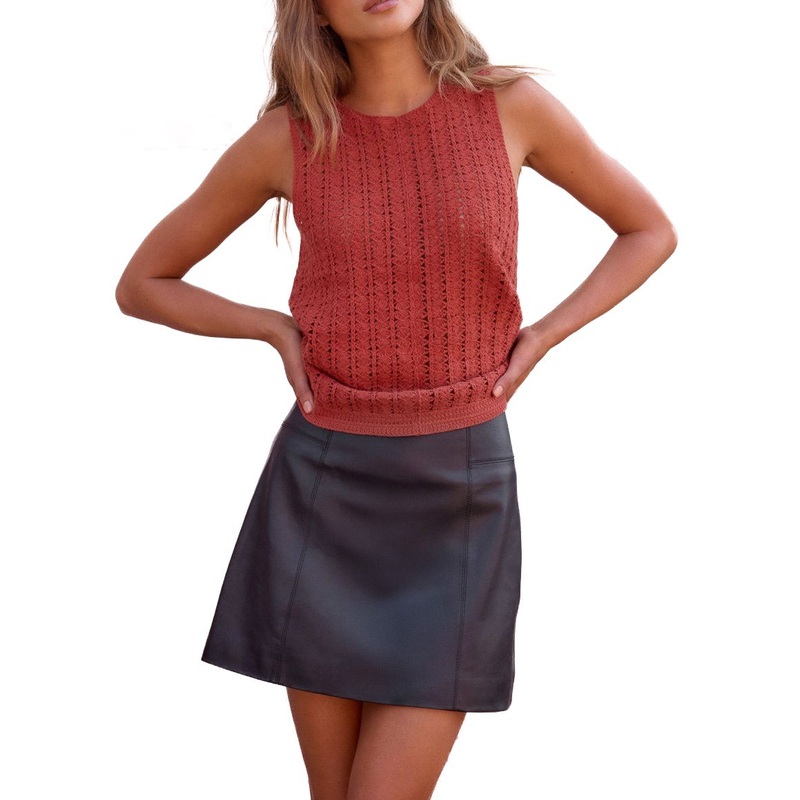 Red Crochet Knit Women Tank Top for Summer – Knit Sweater Veat and Women Clothing price