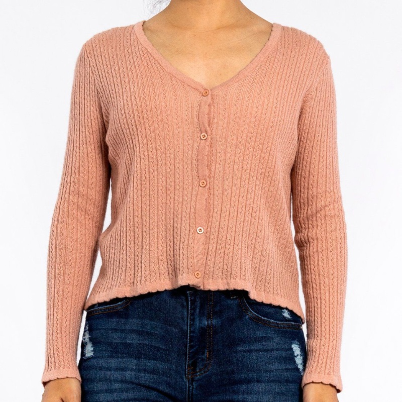 Spring Knitted V-Neck Solid Color Thin Section Long Sleeve Cardigan Sweaters for Women – Cardigan in Sweater and Shirts for Women price