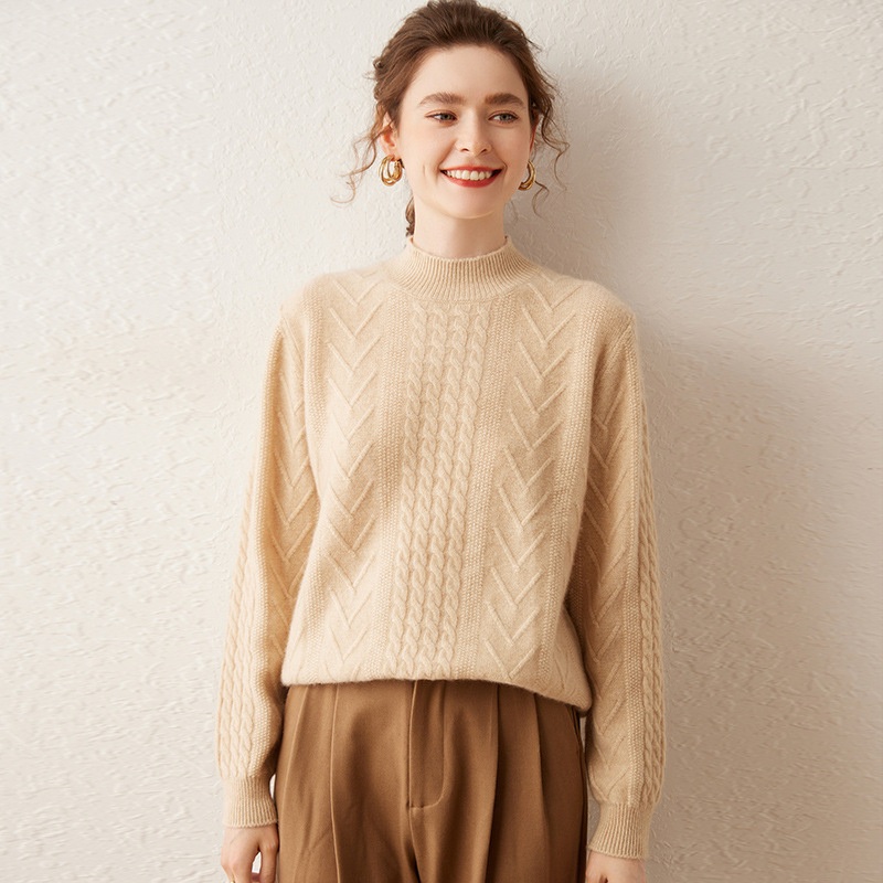 Thickened Cashmere Twisted Flower Loose Comfort Casual Slouchy Knitted Sweater for Women – Everyday Clothing and Ladys Garments price