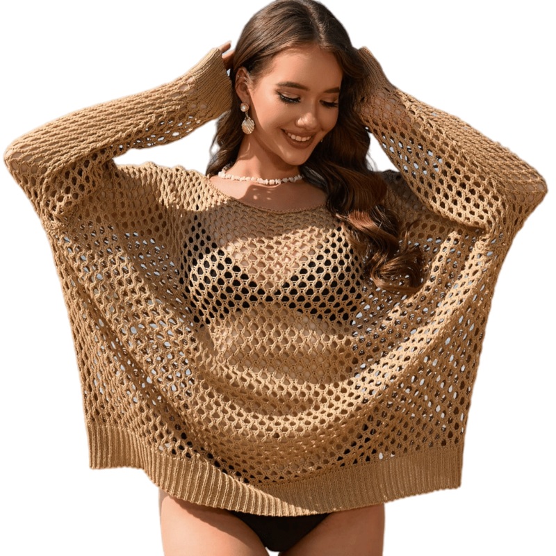 Trendy Brown Crochet Sweater for Summer Beach Outfits – Crochet Women Sweater and Brown Summer Sweater price