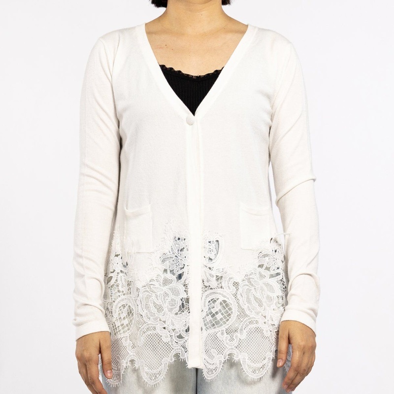 White V Neck Long Sleeve Sweater Cropped MIDI Lace Cardigan for Women – Cardigan Sweaters and Cotton Cardigan price