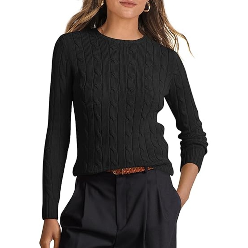 Women Long Sleeve Cable Knit Pullover Sweater – Women Sweater and Women Casual Sweater price