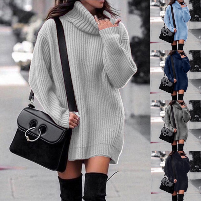 Women Turtleneck Plus Size Loose Long Thick Pullover Knit Sweaters – Turtleneck Women Sweater and Winter Sweater price