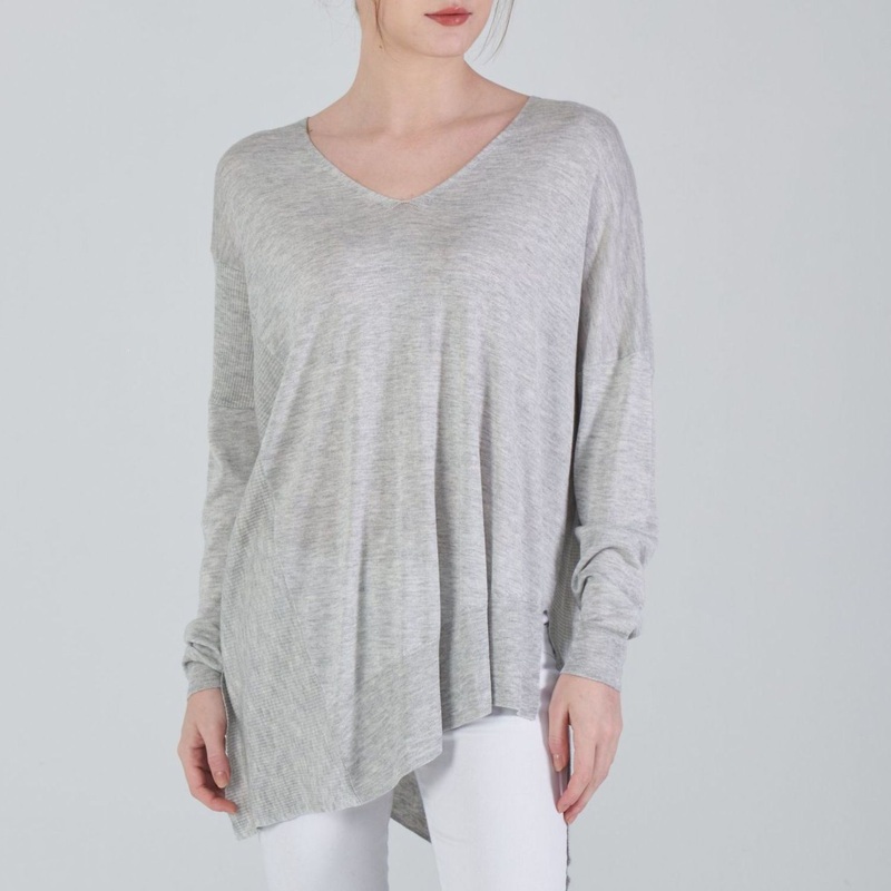 Womens Fashion V-Neck Asymmetrical-Hem Silk Cashmere Pullover Sweater – Sweater and Cashmere price