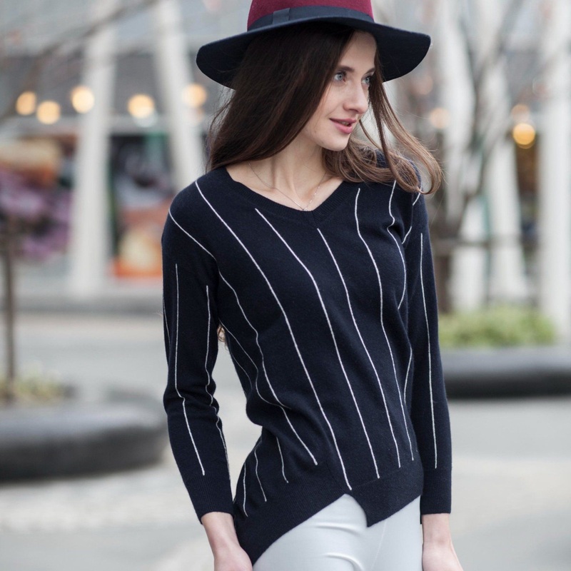 Womens Knitting Fashion Cashmere Pullover Sweater V-Neck (1500002061) – Sweater and Cashmere price