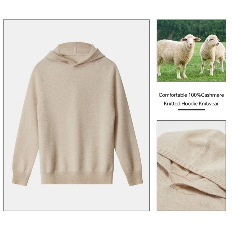 100% Cashmere Knitted Sweater Woman Beautiful Skirt Plus Size Cashmere Sleeve Twin Wool Knitwear Short Hoodie Silk Christmas for Sale – Hoodie and Knitted Hoodie price