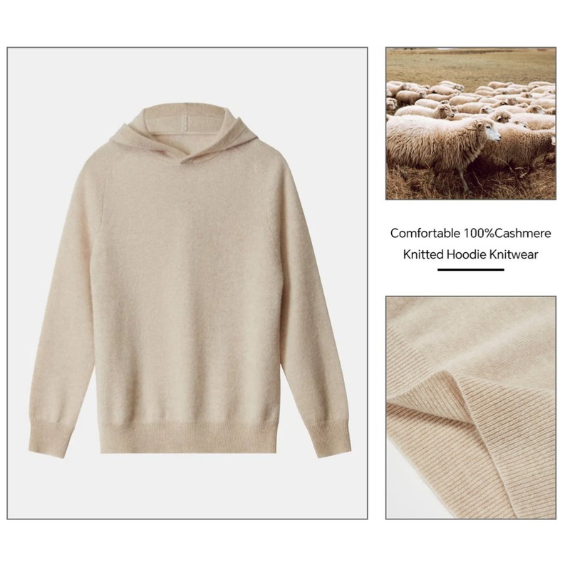 100% Cashmere Knitwear Custom Long Sleeve Grey Plain Woven Knitted V Neck Pullover Sweaters – Hoodie and Knitted Hoodie price