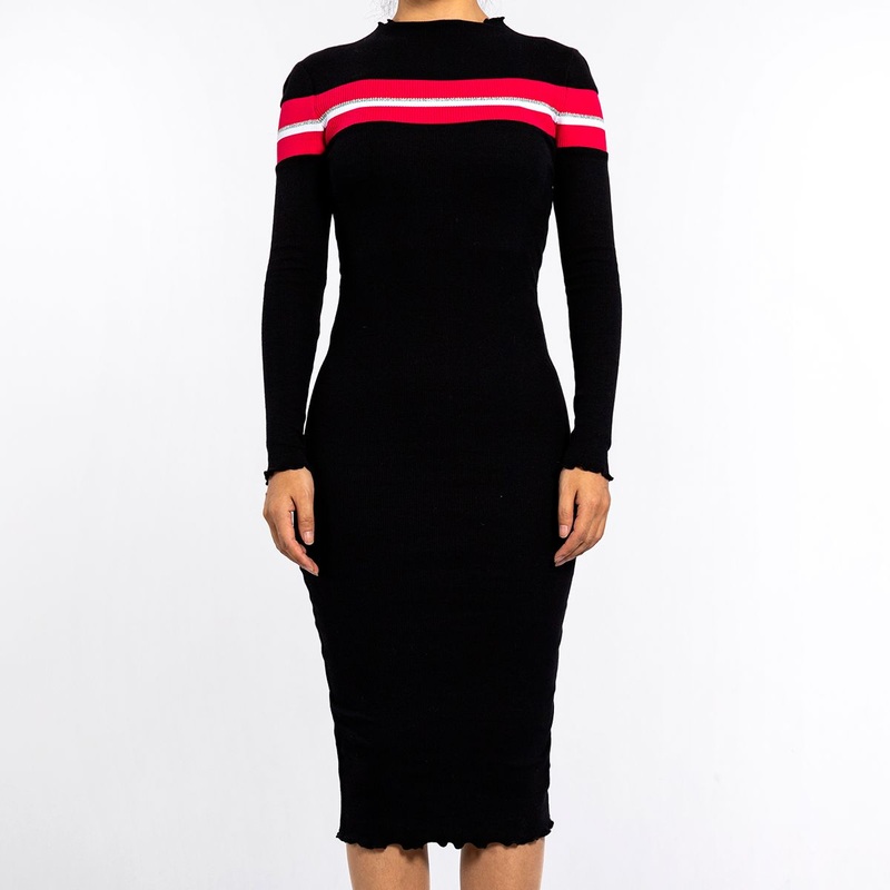 2023 Spring Striped Long Sleeve Black Wrap Casual Knit Dress for Women – Womens Dresses and Sweater Dresses price