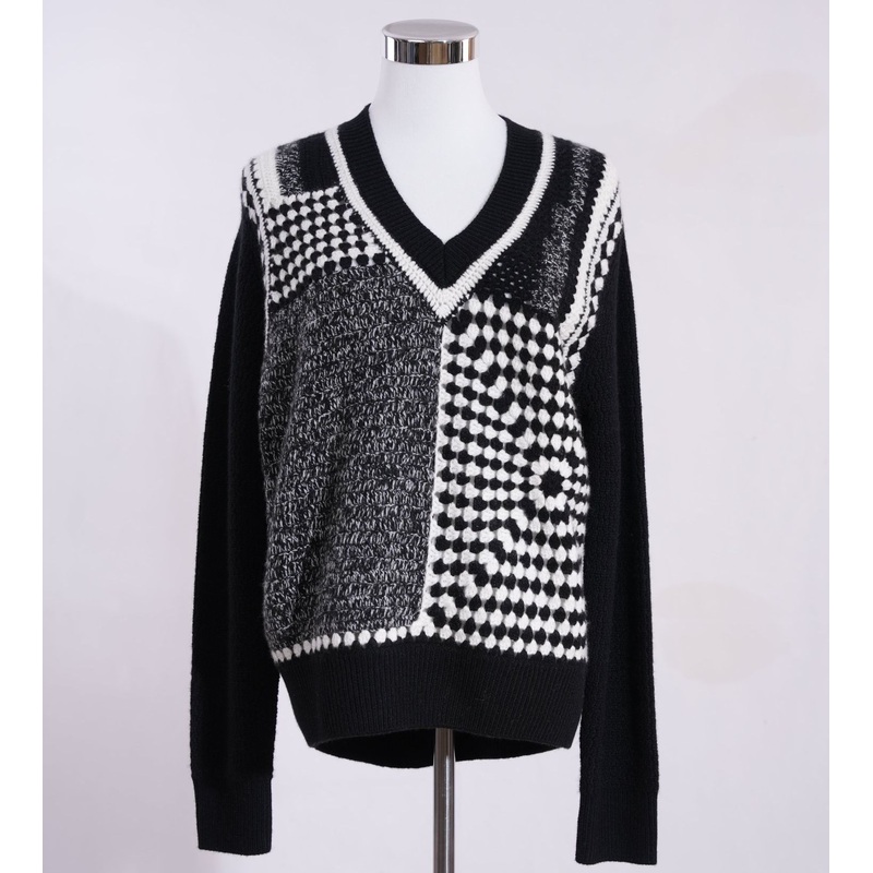 Artistic Asymmetric Print Womens Black 100% Cashmere Heavyweight Sweater 392g – Pullover Sweater and Womens Sweater price