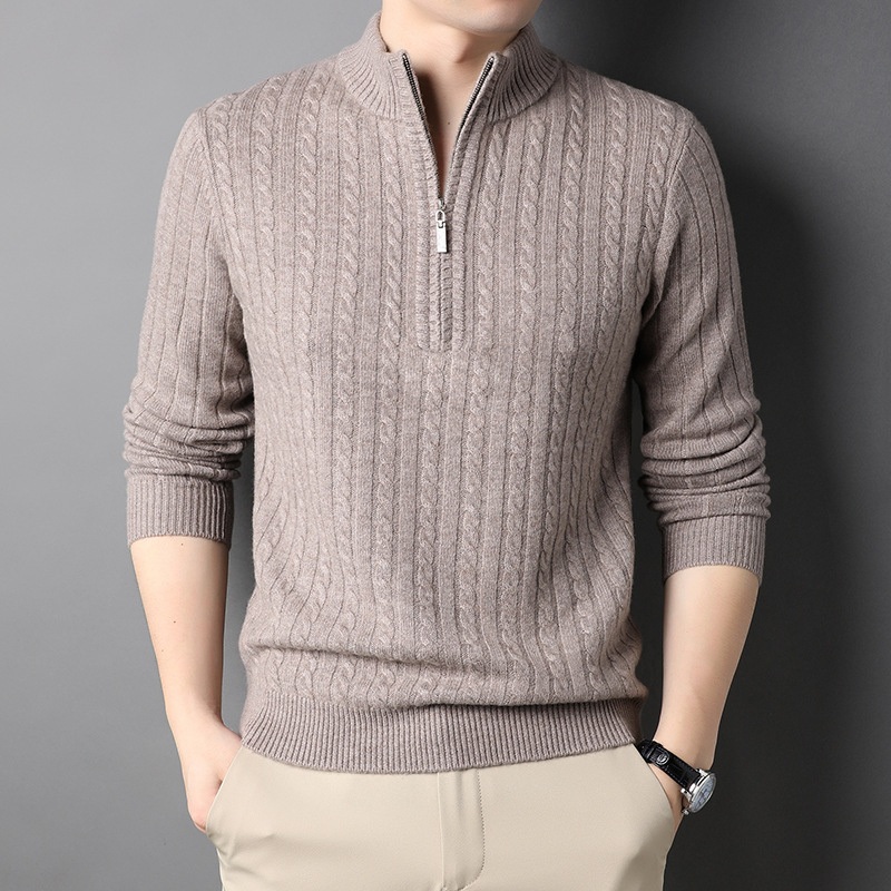 Autumn Winter Casual Solid Men Wool Jacquard Knitted Pullover Sweater – Custom Knitting Sweater and Mens Winter Sweaters price