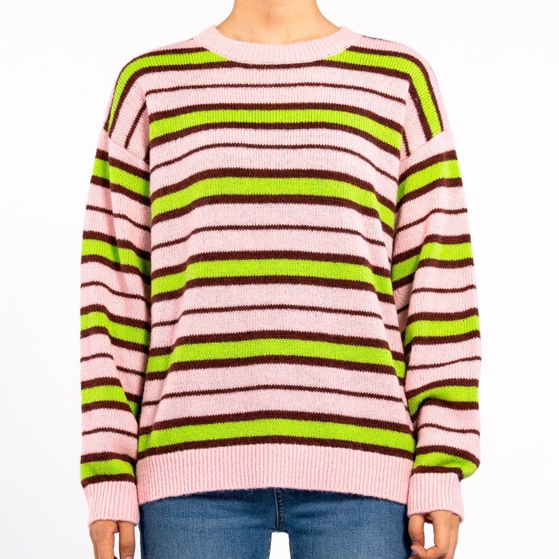 Colorful Striped Knit Lightweight Long Sleeve Loose Comfort Sweater Pullover for Women – Vintage Sweater and Women Shirts price
