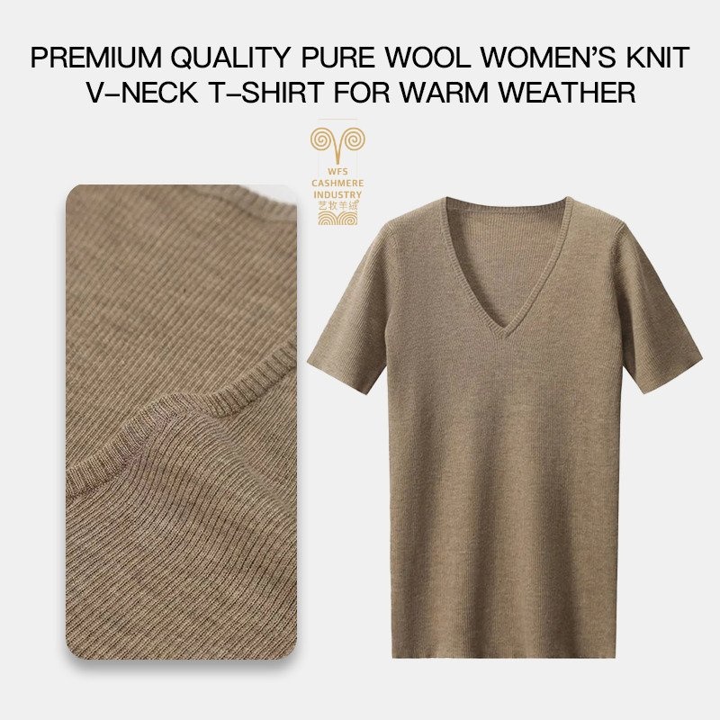 Custom V-Neck Womens 100 Pure Woolen Sweater Pullover Loose Long Sleeve Knitted Base Versatile Sweater – Pure Wool and Natural Yarns price