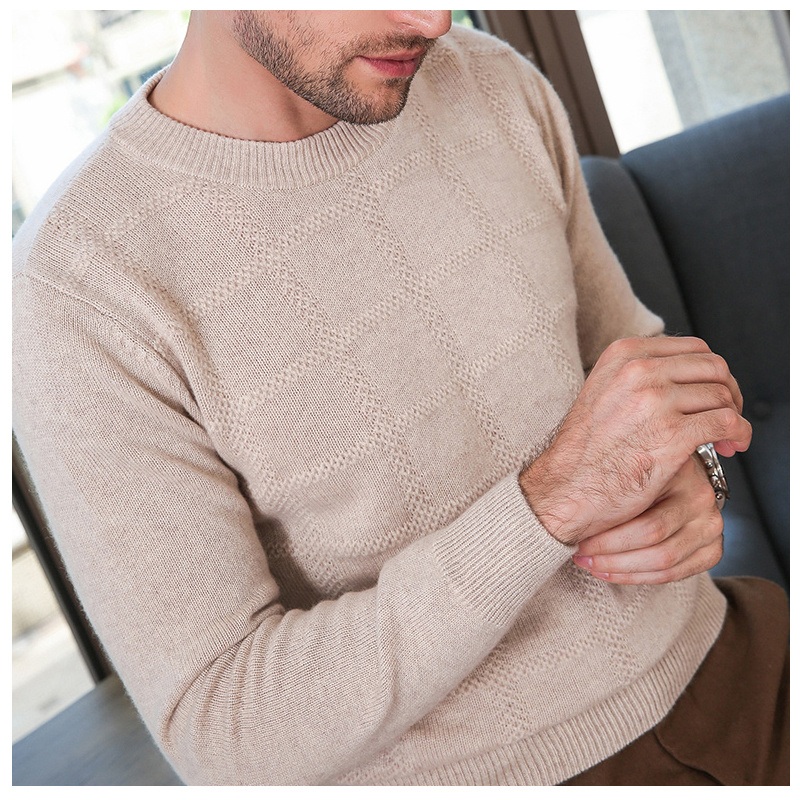 Customized Crew Neck Private Label Cashmere X Letter Argyle Sweater for Men. – Cashmere Argyle Sweater and Mens Cashmere Sweater price