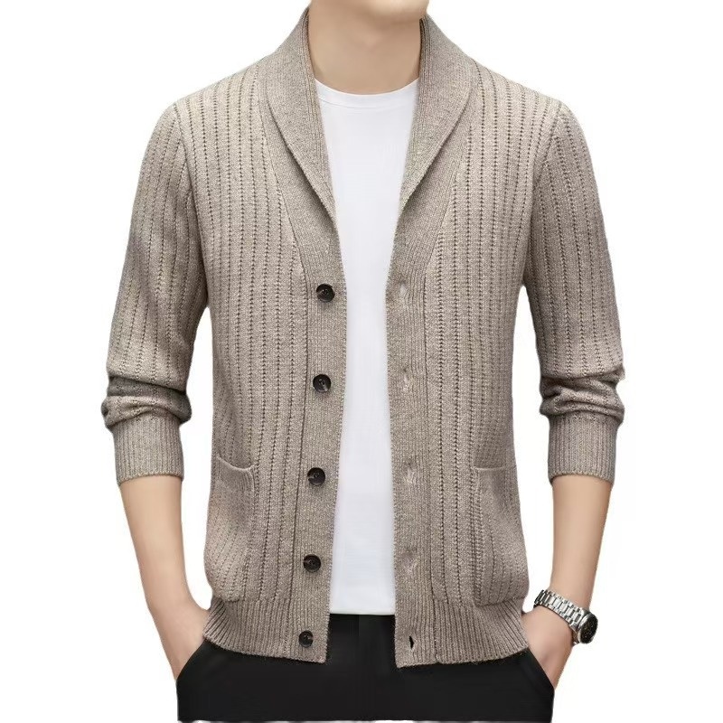 Factory Custom Men Knitted Coat Cardigan Shawl Collar Heavy Thick Cardigan Man Sweater Cardigan – Men Knitted Coat Cardigan and Heavy Thick Cardigan price