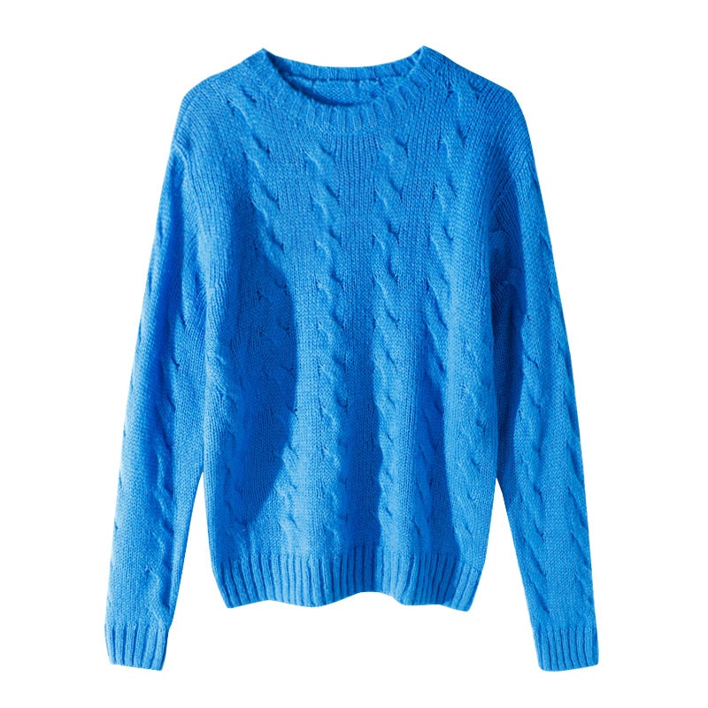 Women Wool Mohair Blended Knitted Round Neck Twisted Sweater – Wool Blend and Mohair Sweater price