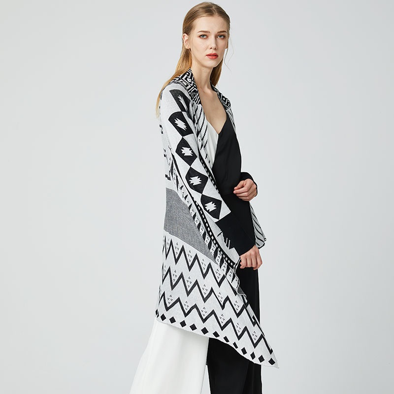 Womens Jacquard Knit Long Cardigan Loose Knitwear Oversized Sweater – Sweater and Ladies Sweater price