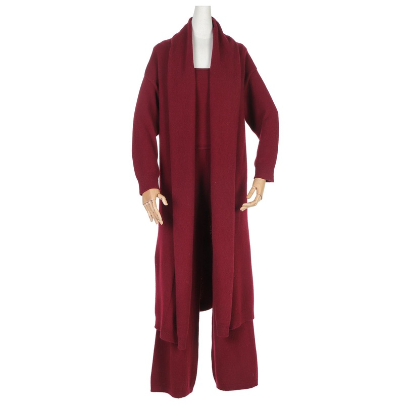 Burgundy Three-Piece Women Cardigan Sweater Set for Winter – Women Clothes and Fashion Women Clothing price