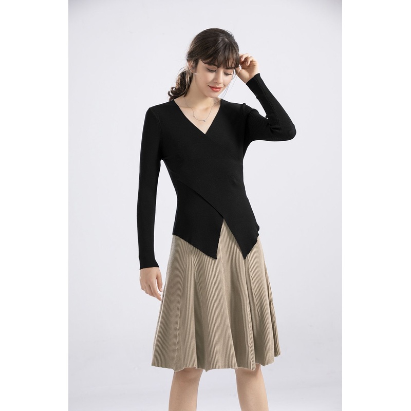 Durable Womens Black V Neck Sweater – Winter Pullover with Yarn Dye – Winter Pullover and Durable Black Pullover price