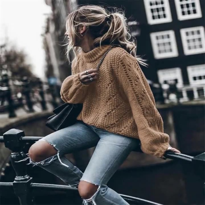 High Quality Women Turtleneck Plus Size Pullover Knit Sweaters – Winter Sweater and Sweaters Women Tops price