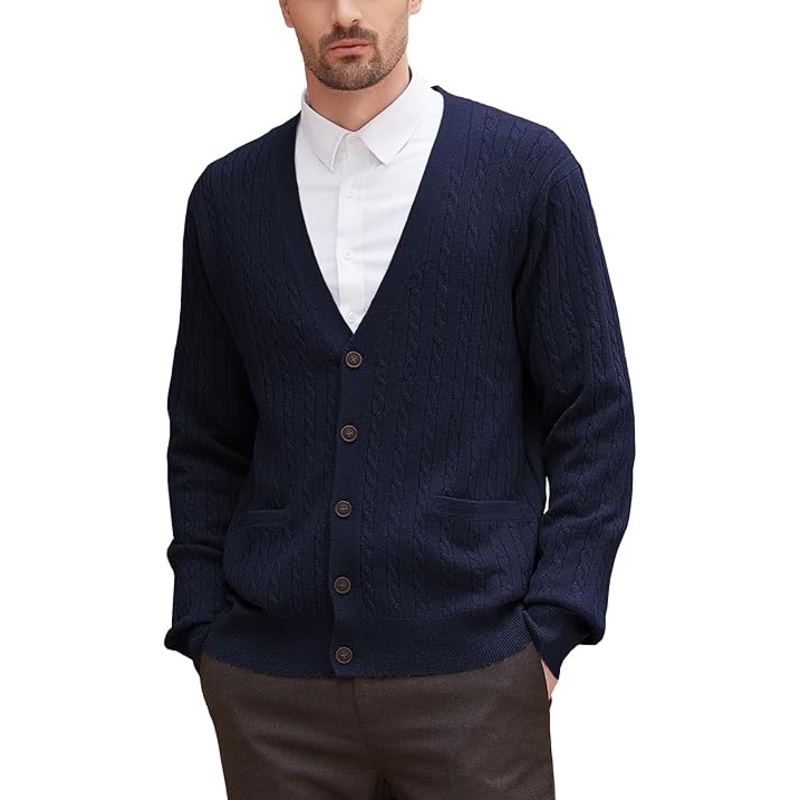 Knitted Men Cardigan Casual V Neck Sweater – Mens Cardigan Sweater and Knitted Cardigan Sweater price