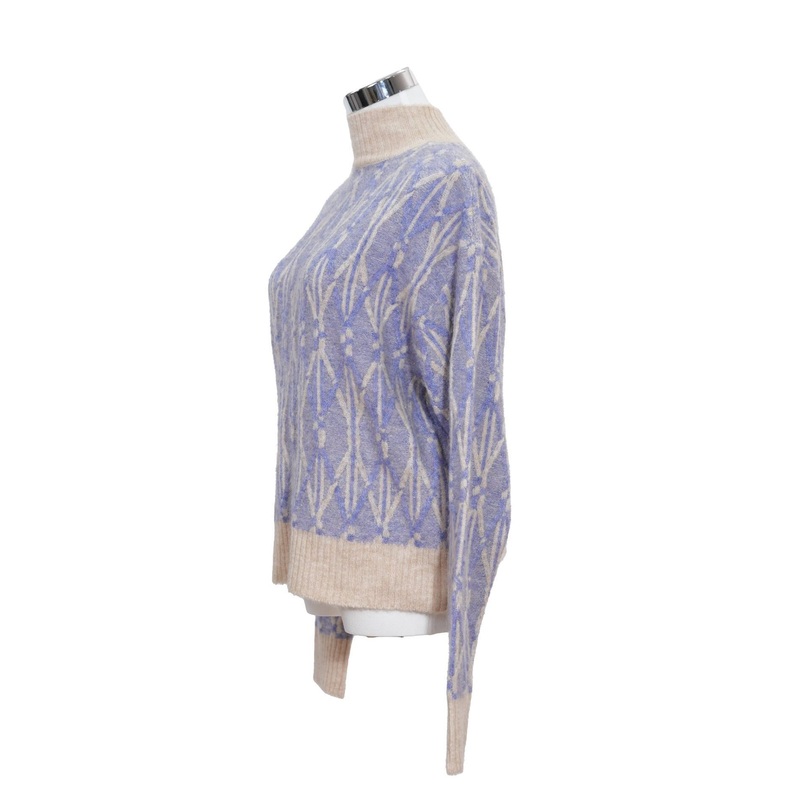 Luxury Soft Lilac Diamond Argyle Knit Turtleneck Pullover Sweater for Women – Pullover Sweater and Womens Sweater price