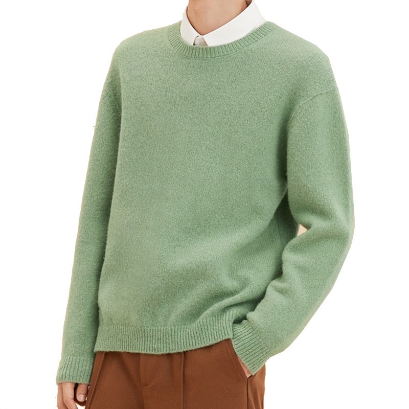 Mens Wool Sweater Solid Colour Loose Wear Pullover – Sweater and Men Sweater price