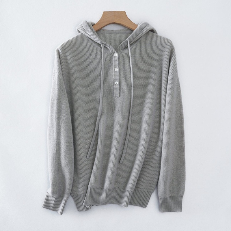 New Arrival Half Cardigan Knit Merino Wool Button up Casual Hoodie Sweater – Sweater and Hoodies price|M Size