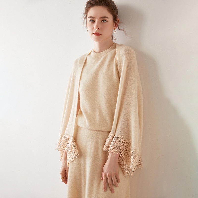 New High-End Lace Cashmere Knit Fashion Casual Sweater for Women – Everyday Clothing and Ladys Garments price
