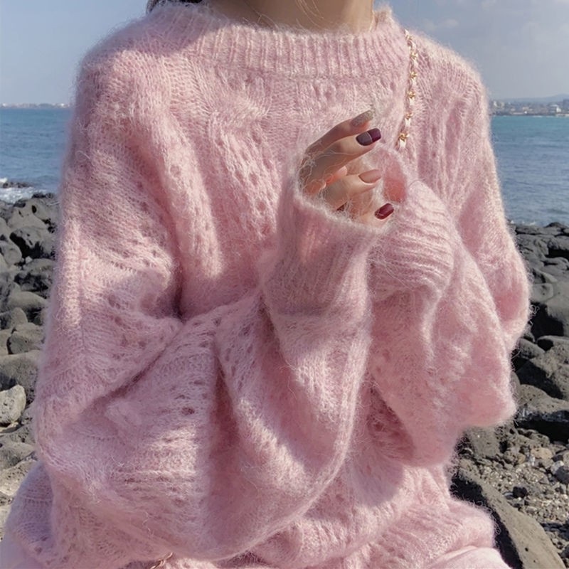 Nnr New Arrival Autumn Winter Adult Sweaters Pullover Jumper Knitted Tops Solid Color Outfit Ladies Sweater – Sweater and Women Sweater price