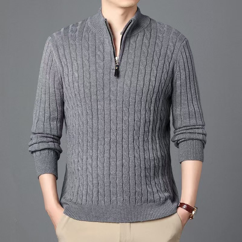 ODM OEM Knitwear Factory Men 1/4 Zip up Tutleneck Coat Sweater Mens Quarter Zip up Cable Knitted Jumper Sweater – Mens Turtleneck Sweater and Mens Quarter Zipper Sweater price