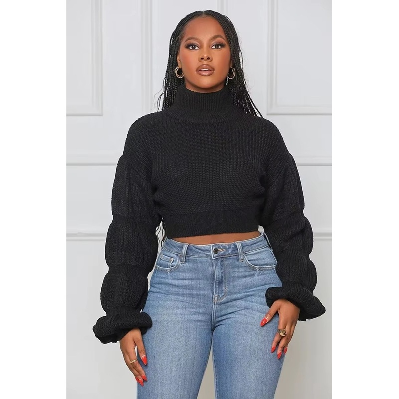 Spring Fall Winter Puffer Lantern Sleeve Womens Sweaters – Sweater and Womens Sweaters price