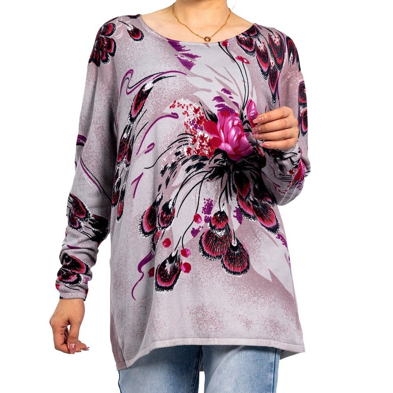 Spring Long-Sleeved Knitwear Printed Rendering Pullover Womens Sweaters – Long Sweater and Design Sweater price