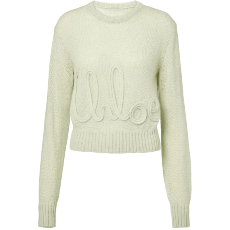 Stylish Green Wool Pullover Sweater for Women with Embroidered Logo – Women Knit Sweater and Embroidery Women Sweater price