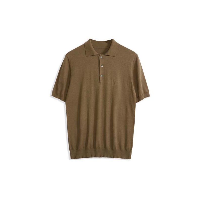 Wholesale 100% Pure Cashmere Sweater Short Sleeved T-Shirt Mens Lapel Thin Knit Polo Shirt with Half Sleeve Base for Sale – Cashmere Sweater and Pullover Sweater price