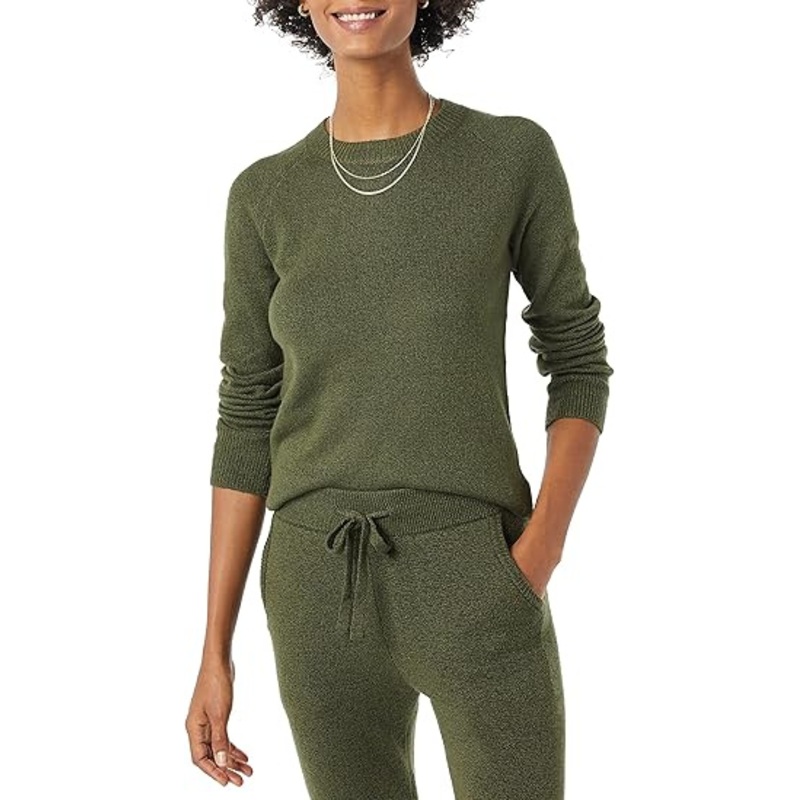 Women Knitted Sweater Long Sleeve Crewneck Sweater – Crewneck Sweater and Womens Soft Knit Sweater price