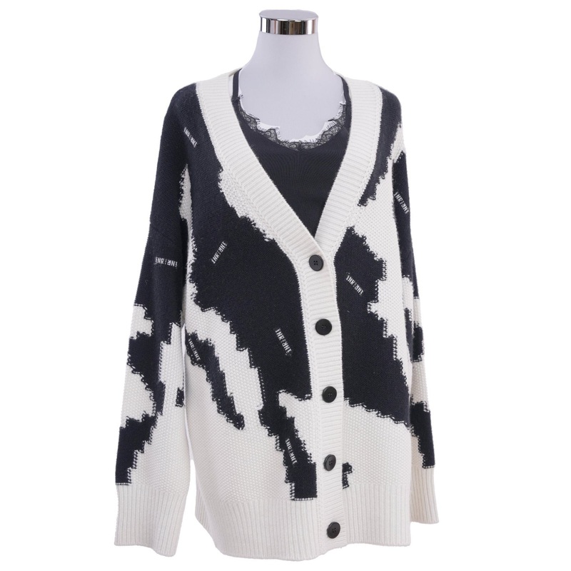 Womens 725g Black-White Cardigan Sweater Ultra Wram 100% Cashmere – Cardigan Sweater and Womens Sweater price