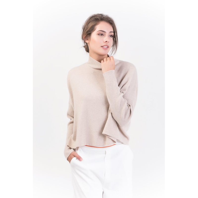 Womens Fashion Pure Color Cashmere Pullover Loose Fit Sweater with Half-Turtleneck – Sweater and Cashmere Sweater price
