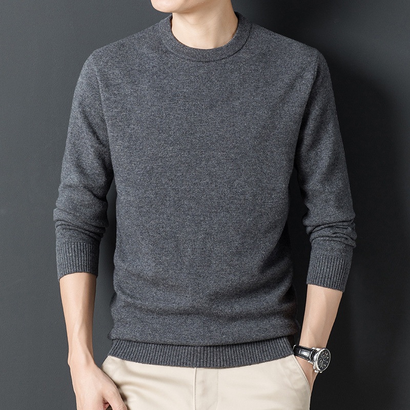 Autumn Winter Wool O-Neck Casual Custom Men Knitted Pullover Sweater – Plus Size Mens Sweaters and Mens Crewneck Sweater price