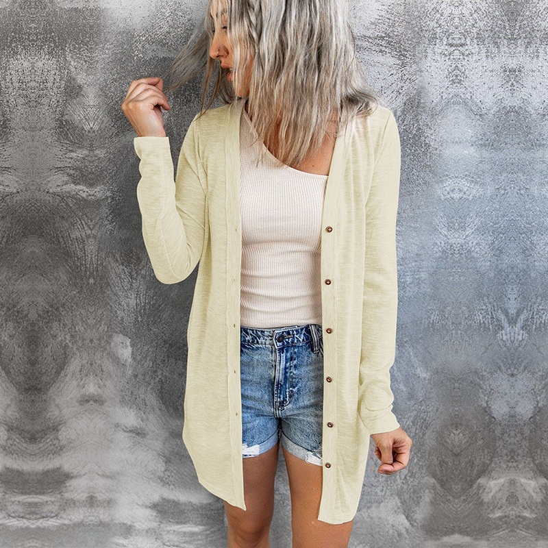 Casual Spring Fall Long Solid Women Ladies Sweater Knitted Cardigan – Ladies Cardigan Sweater and Custom Sweater Women price