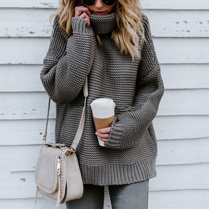 Casual Turtleneck Long Sleeve Plus Size Women Pullover Knitted Sweater – Women Turtleneck Sweater and Pullovers Lady Sweater Knitted price