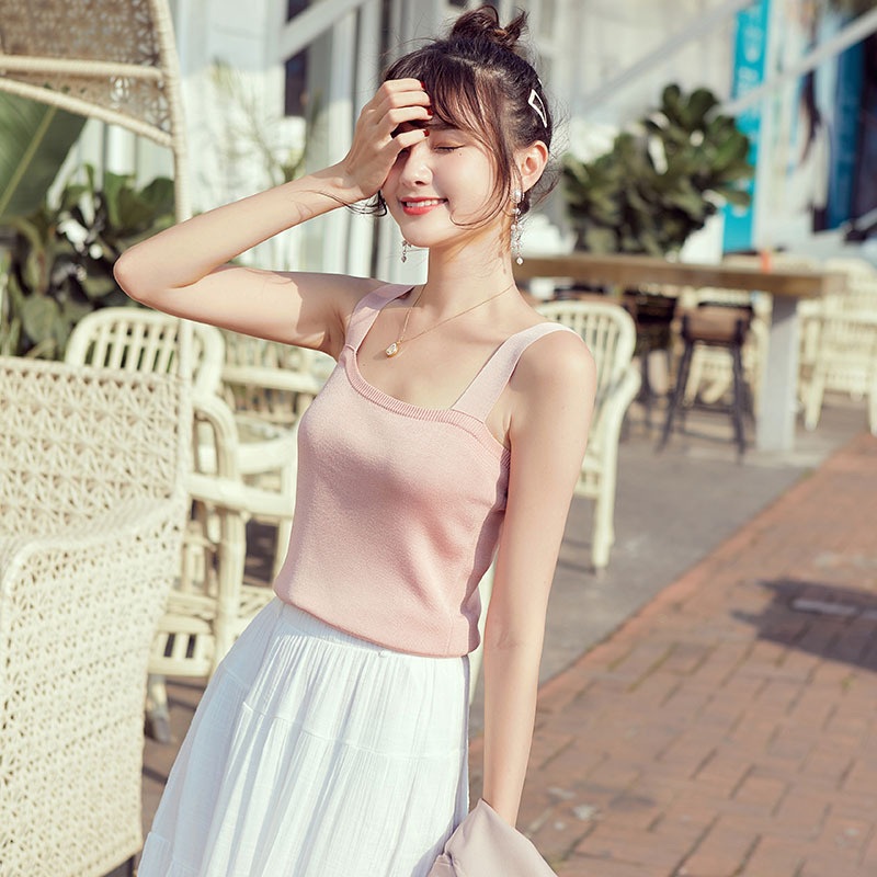 Custom Wholesale Korean Ladies Slim Fit Crop Tank Tops Sexy Women Vest Tops Camisole – Ladies Tops Camisole and Women Sweater Vest price