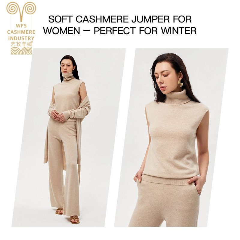 Customized OEM and ODM Womens Sweater Sleeveless Solid Color Knit Womens Turtleneck Pullover Women – Women Knitwear and Cashmere Sweater price