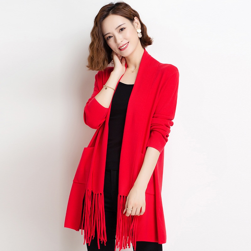 Hot Selling Cheap Competitive Price Knit Latest Side Pocket Tassel Shawl Cape Cardigan – Latest Side Pocket Tassel Shawl Cape Cardigan and Women Cardigan price