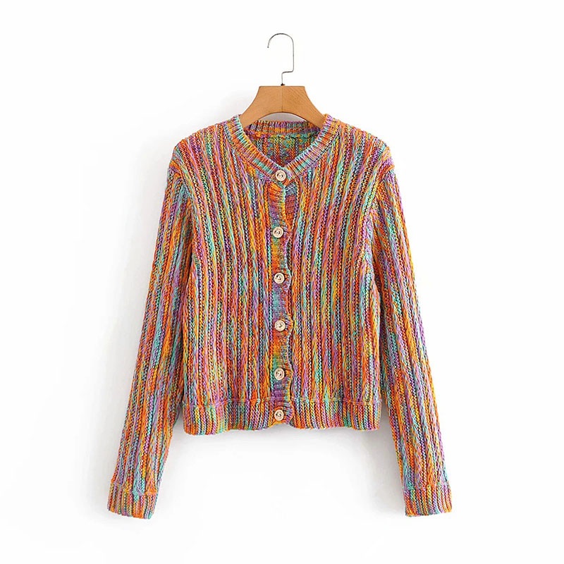Ladies Casual Daily Cardigan Personality Woven Color V-Neck Jacquard Diamond Check Cardigan – Sweater and Ladies Sweater price