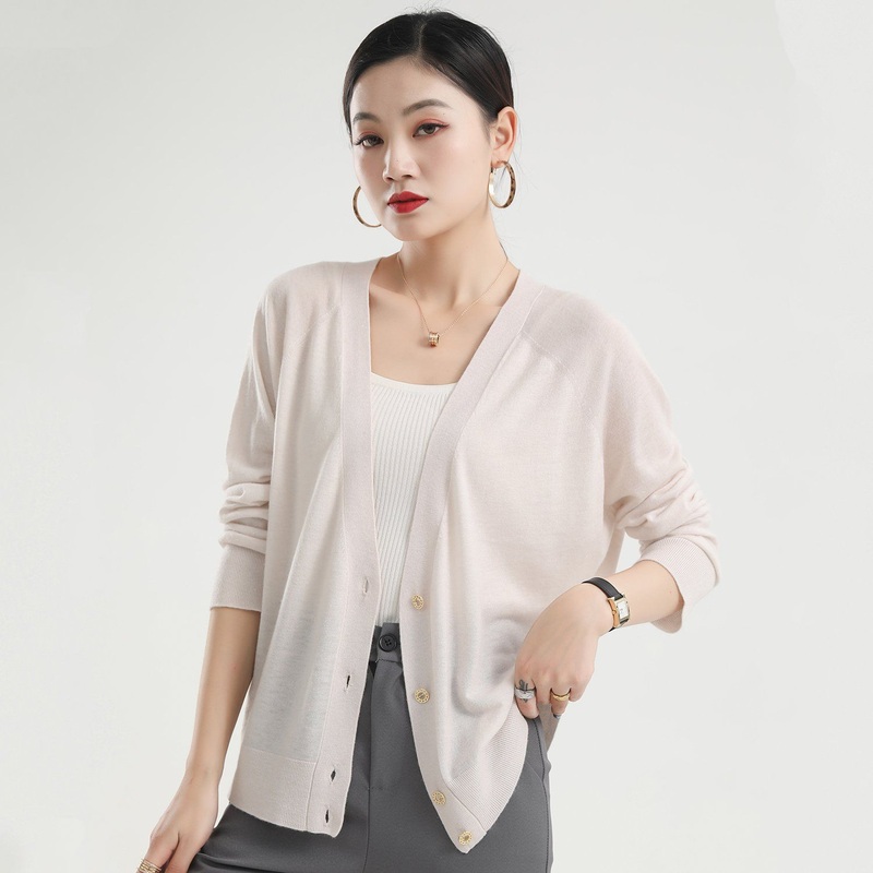 Ladies Fashion Wool Cashmere V-Neck Classic Button Cardigan Sweater – Sweater and Cardigan price