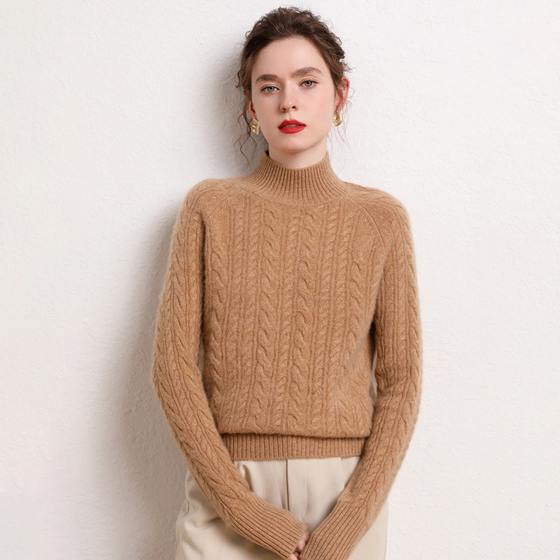 Ladys Autumn and Winter Cashmere Thickened Twist Knit Fashion Soft Sweater – Everyday Clothing and Womens Garments price